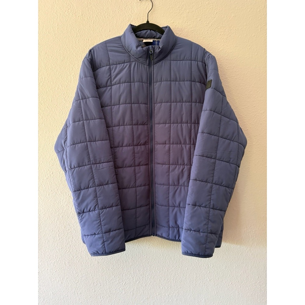 Voyager Mens Polar Fleece Lined Puffer Jacket Blue Large 1419659